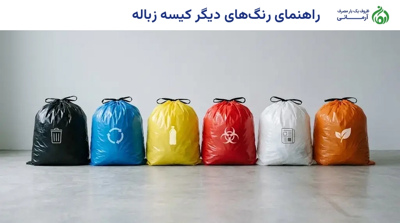 راهنمای رنگ‌های دیگر کیسه زباله
