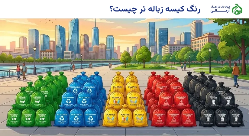 رنگ کیسه زباله تر چیست؟