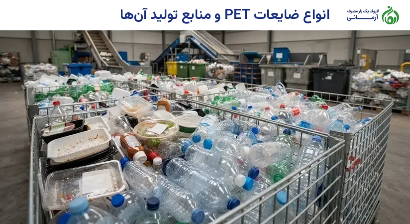 انواع ضایعات PET و منابع تولید آن‌ها