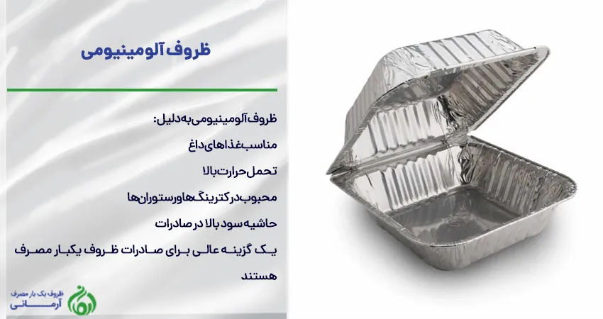 صادرات ظروف یکبار مصرف آلومینیومی