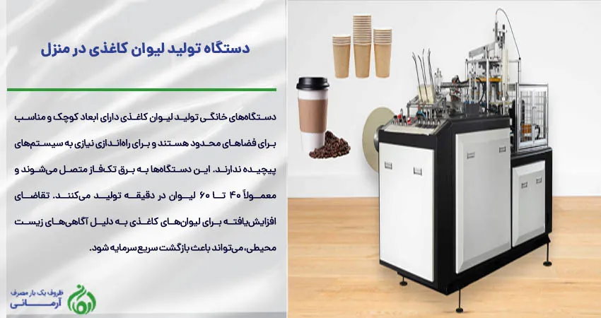 دستگاه تولید لیوان کاغذی در منزل