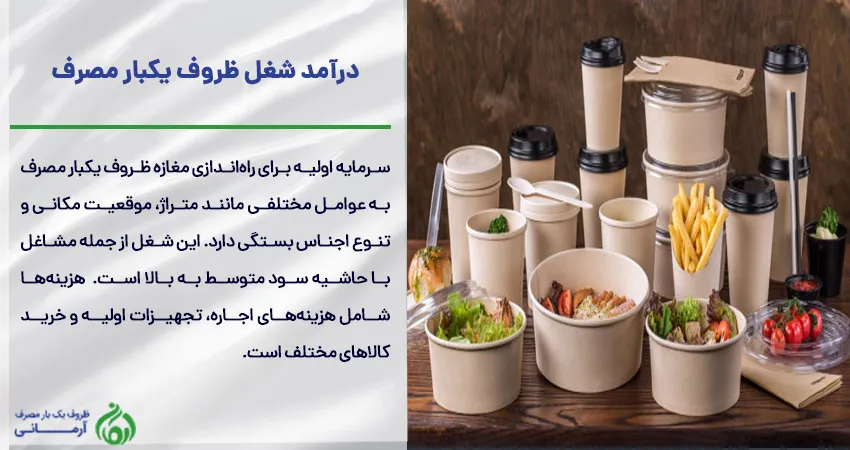 درآمد شغل ظروف یکبار مصرف