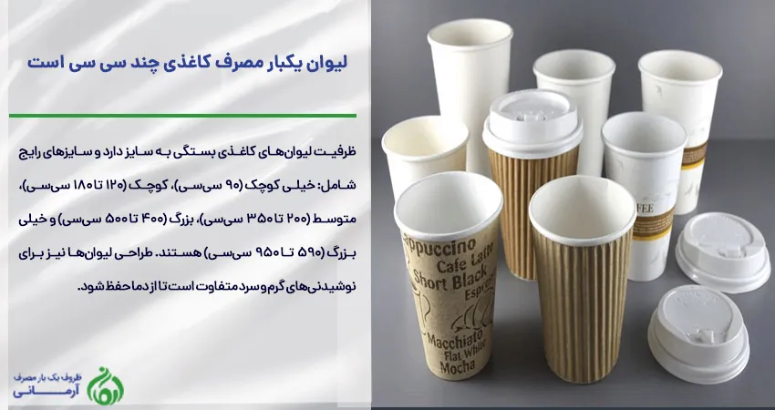 .لیوان یکبار مصرف کاغذی چند سی سی است