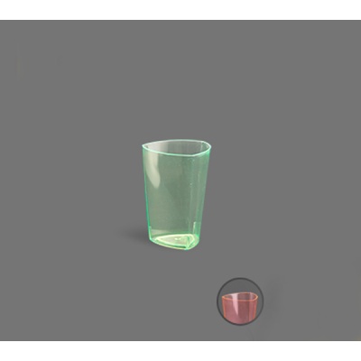 لیوان یکبار مصرف PS سه گوش بلک لایت شفاف لونا