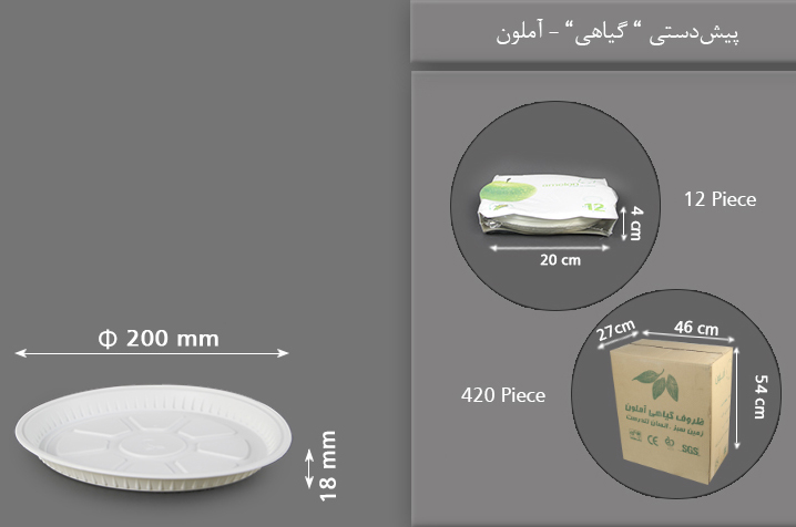 پیش دستی گیاهی یکبار مصرف آملون