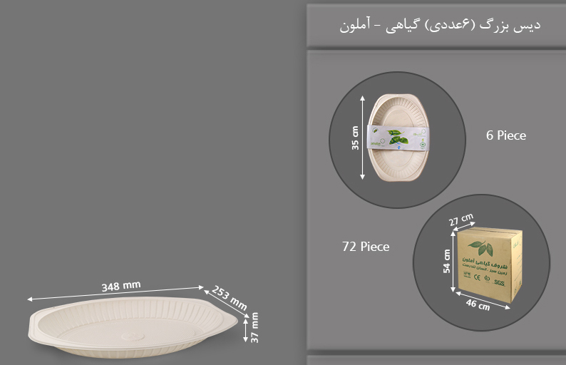 دیس گیاهی بزرگ یکبار مصرف آملون