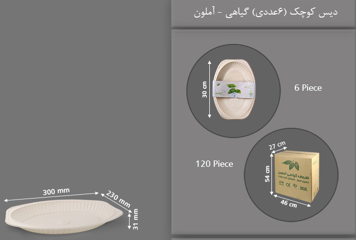 دیس گیاهی کوچک یکبار مصرف آملون