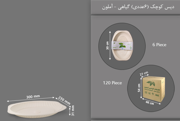 دیس گیاهی کوچک یکبار مصرف آملون